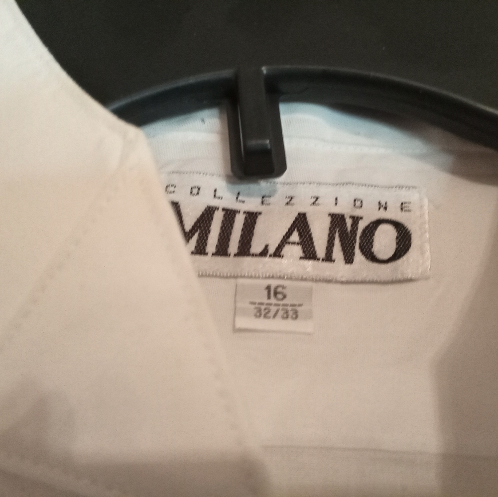 Milano Collection Size 16 White Cotton Tuxedo Shi… - image 2